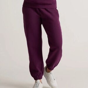 Quince heavyweight boyfriend fleece jogger sweatpants plum